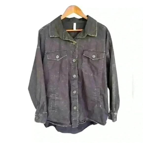 NWOT Zenana Premium Cotton Vintage Washed Shacket - Picture 1 of 7